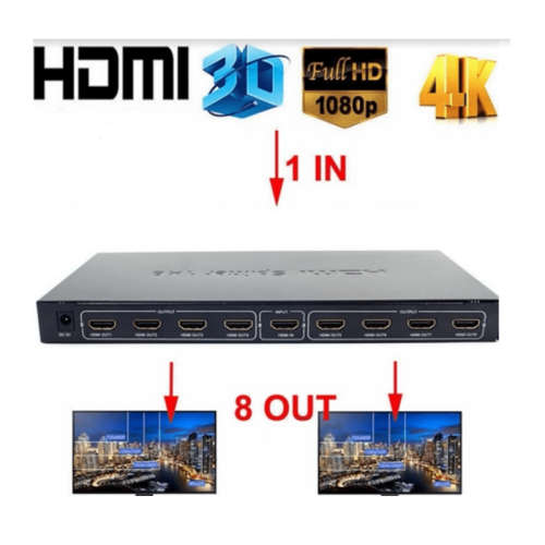 HDMI Splitter With 8 Ports UHD 4K x 2K
