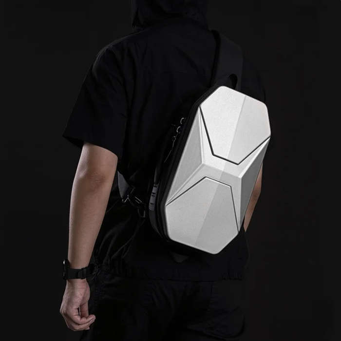 Waterproof Crossbody Shoulder Bag Hiking Hard Shell Chest Bag with USB Charging Port