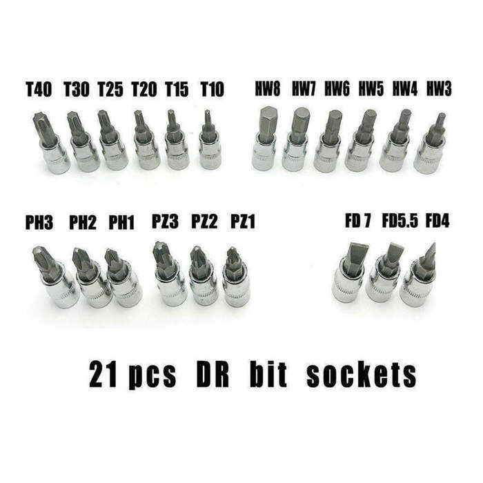 46pcs 1/4 Inch Socket Set Auto Repair Tools Ratchet Set Torque Wrench Combination Drill Bits