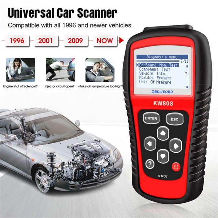 OBD2 Scanner Car Diagnostic Code Reader CAN Engine Reset Tool KW808