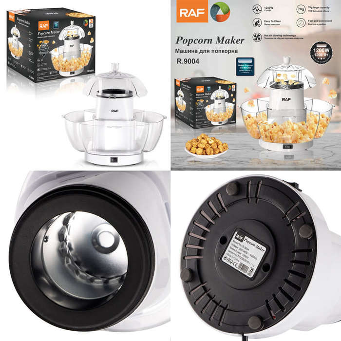 Fully Automatic Mini Home Electric Popcorn Maker, Includes 4 Removable Popcorn Containers