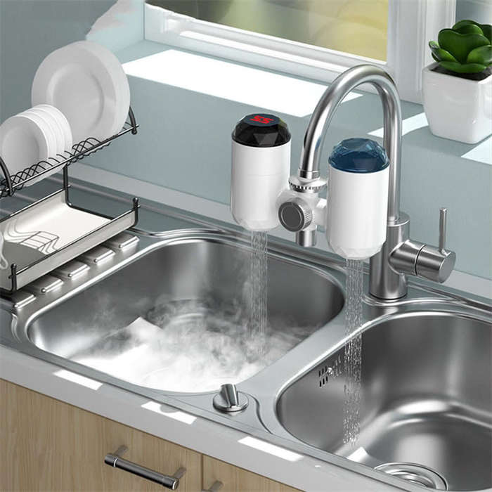 3-in-1 Kitchen Faucet Purifier, 3S Instant Hot Water Faucet with LCD Temperature Display