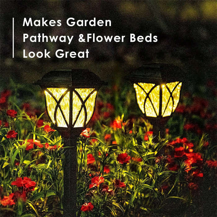 6 Pack Solar Pathway Light Outdoor Garden Light Waterproof LED Garden Walkway Light Warm White