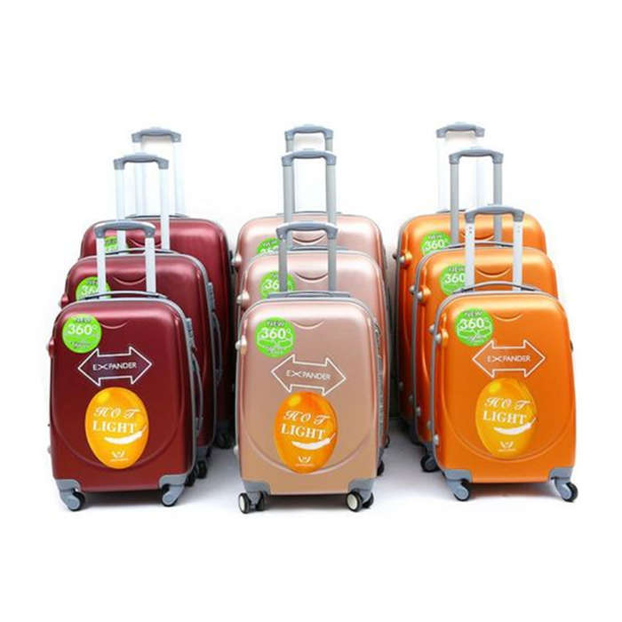 3 Pcs Lightweight Luggage 360° Travel Set Trolley Luggage