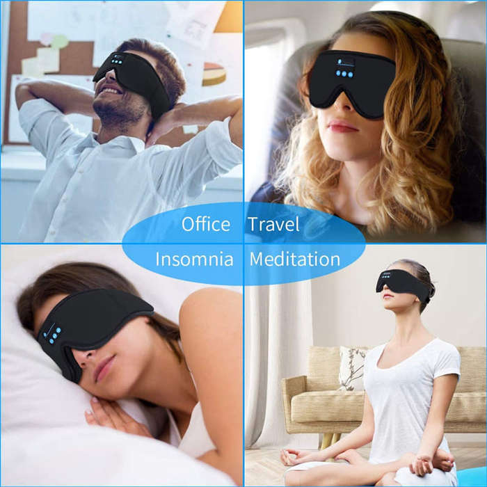 Bluetooth Wireless Stereo Headphones Sleep Soft Headphones Eye Mask Music Headphones