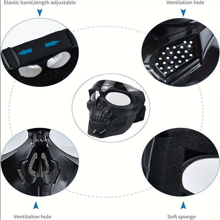 Skull Mask Tactical Full Face Protection Outdoor Cycling Windproof Goggles