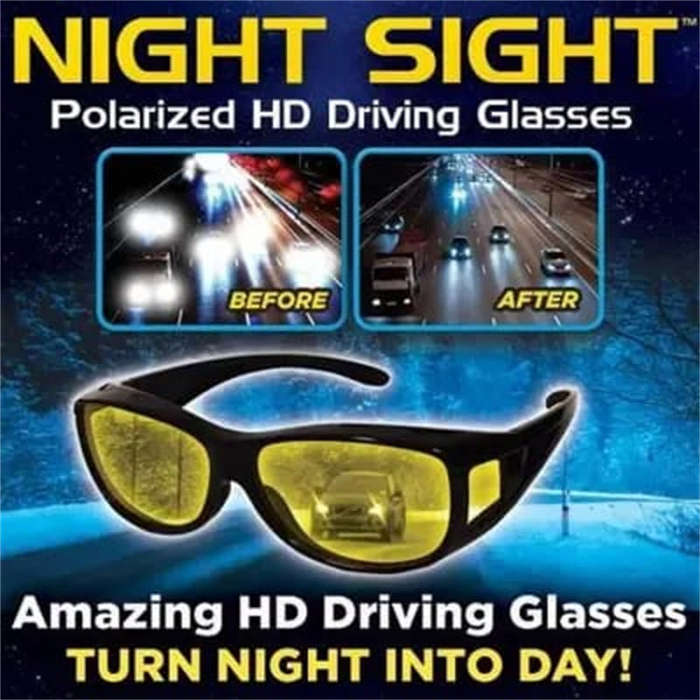 Night Vision Driving Anti-Glare Glasses HD Vision Wraparound Glasses