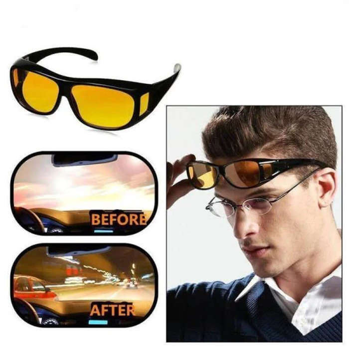 Night Vision Driving Anti-Glare Glasses HD Vision Wraparound Glasses