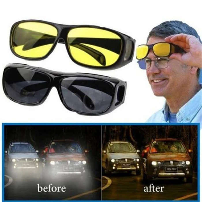 Night Vision Driving Anti-Glare Glasses HD Vision Wraparound Glasses