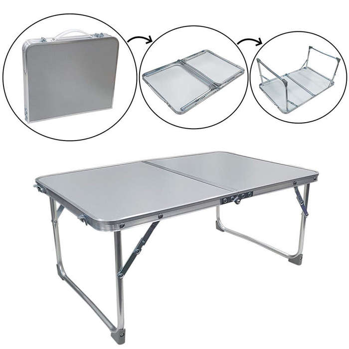 Lightweight Portable Suitcase Adjustable Aluminum Height Folding Laptop Table Set