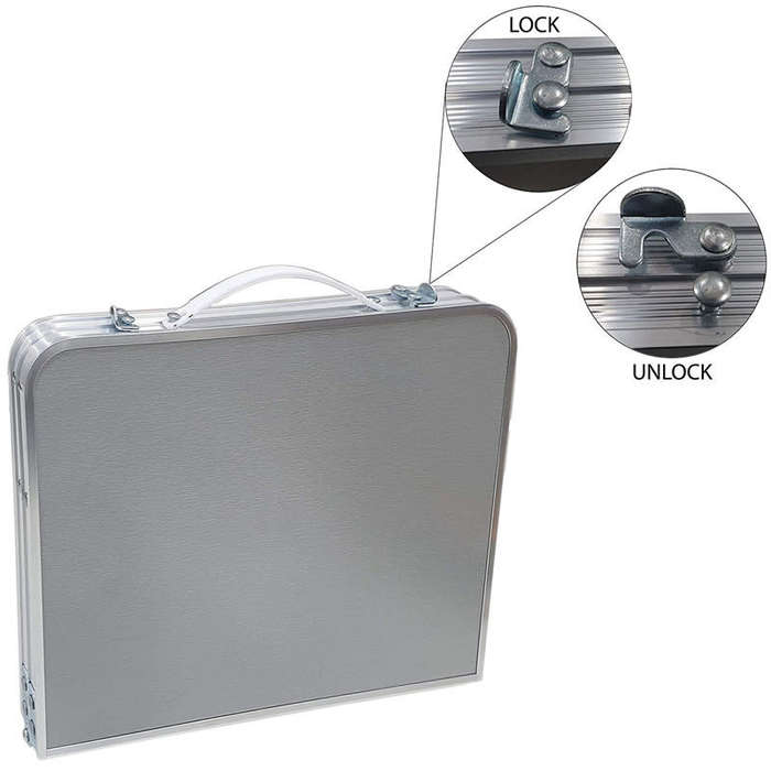 Lightweight Portable Suitcase Adjustable Aluminum Height Folding Laptop Table Set