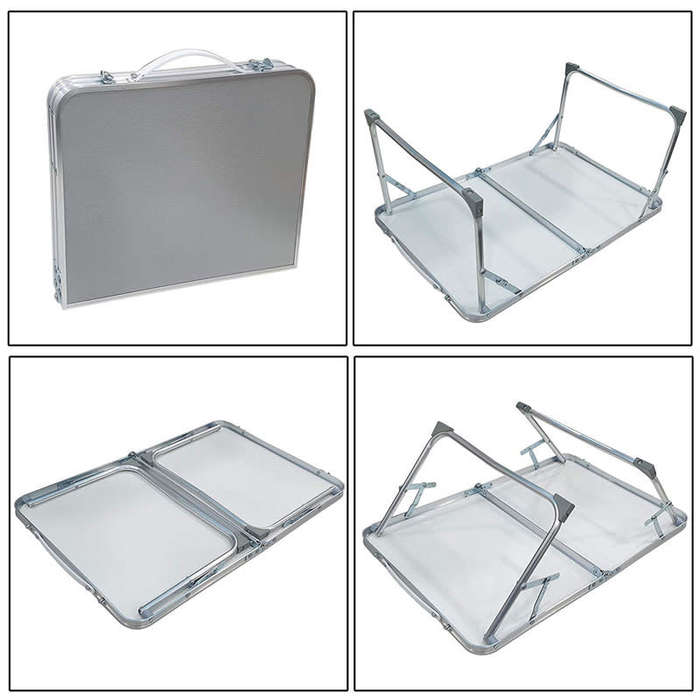 Lightweight Portable Suitcase Adjustable Aluminum Height Folding Laptop Table Set