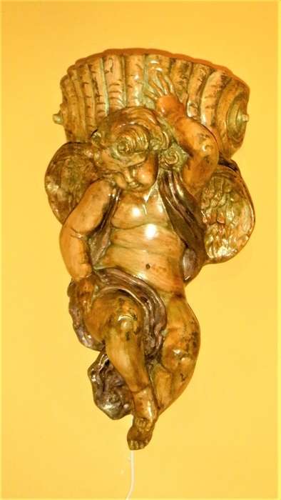Vintage Pair of Cherub wall lights / sconces