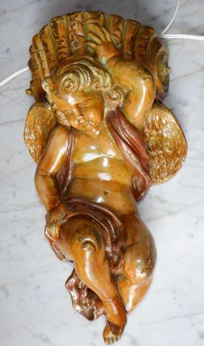 Vintage Pair of Cherub wall lights / sconces