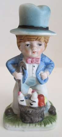 Small Old Figurine of Man with Bowler Hat
