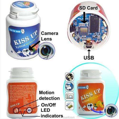 Spy Camera Chewing Gum Hidden DVR Camera Video/Audio With 4G Memory Card
