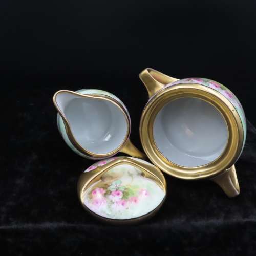 Hutchenreuter Bavaria 21 Piece  Hand Painted Tea Set.