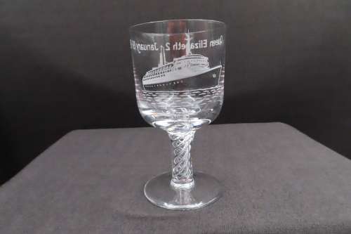 Stuart Crystal Goblet Limited Edition - Cunard - Queen Elizaberth 2nd - January 1969 - No 436