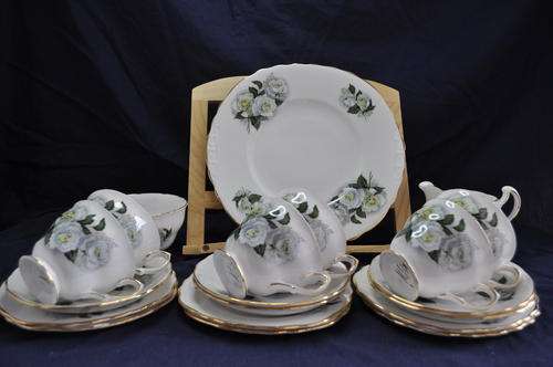 Royal Vale Bone Chine Tea Service 5 Trio's Milk Jug, Sugar Bowl and Cake Plate