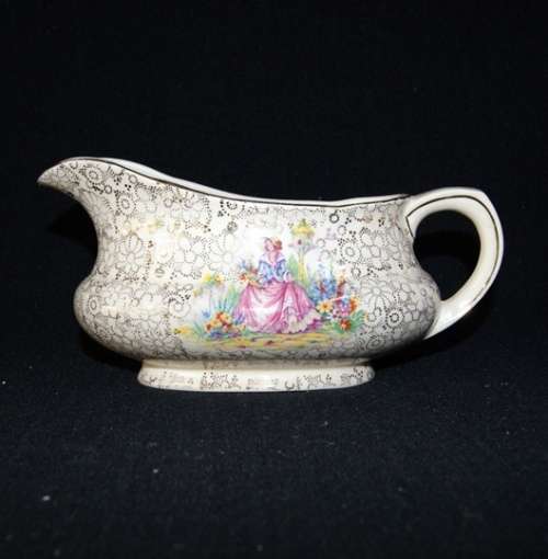 ANTIQUE H&K TUNSTALL CRINOLENE LADY GRAVY BOAT @@@ CRAZZY LOW START