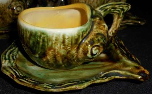 Vintage Majolica Seashell 13 Piece Tea Set