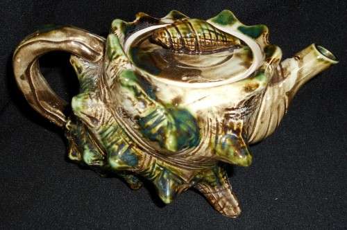 Vintage Majolica Seashell 13 Piece Tea Set