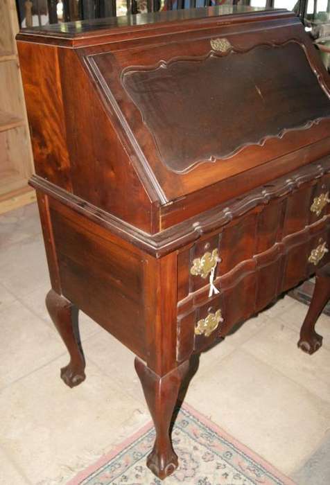 Imbuia Ball & Claw Linen Fold Writing Bureau