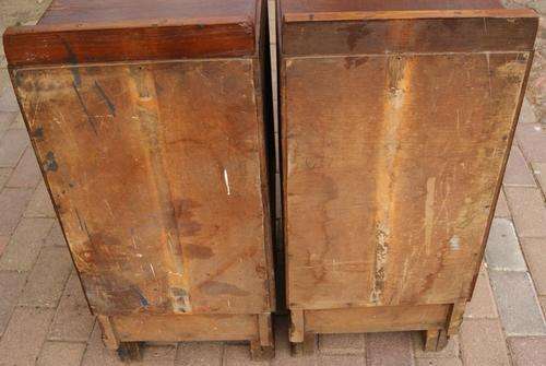 Vintage Deco Teak 3 Drawer Pair of Pedestals