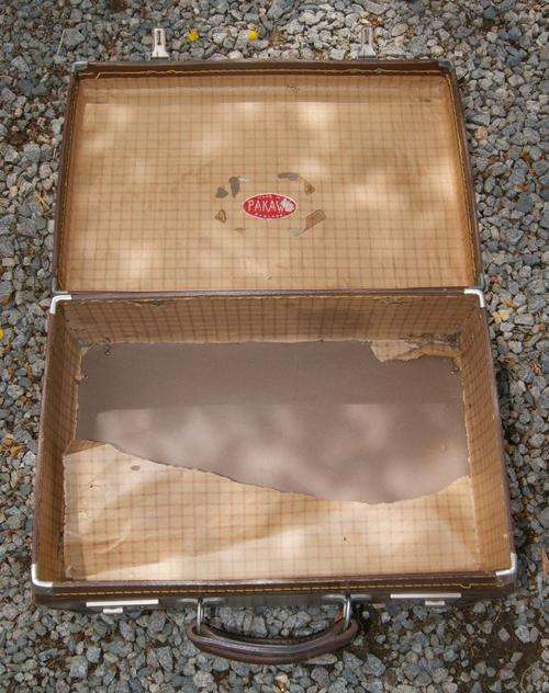 Vintage England Pakawa Cheney Faux Leather Suitcase