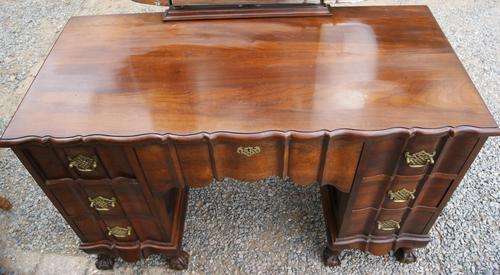 Vintage Imbuia Ball and Claw Linen Fold 7 Drawer Dressing Table