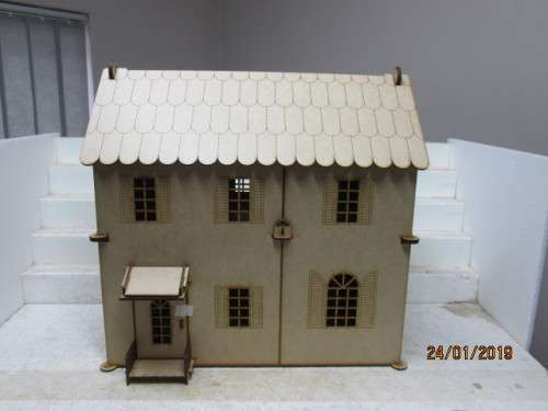 LARGE DOLLS HOUSE WITH FURNITURE (LASER CUT) - LOT 620V