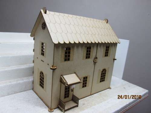 LARGE DOLLS HOUSE WITH FURNITURE (LASER CUT) - LOT 620V