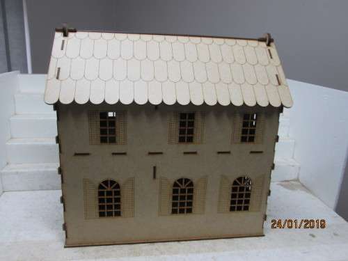 LARGE DOLLS HOUSE WITH FURNITURE (LASER CUT) - LOT 620V