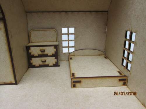 LARGE DOLLS HOUSE WITH FURNITURE (LASER CUT) - LOT 620V