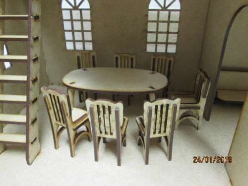 LARGE DOLLS HOUSE WITH FURNITURE (LASER CUT) - LOT 620V