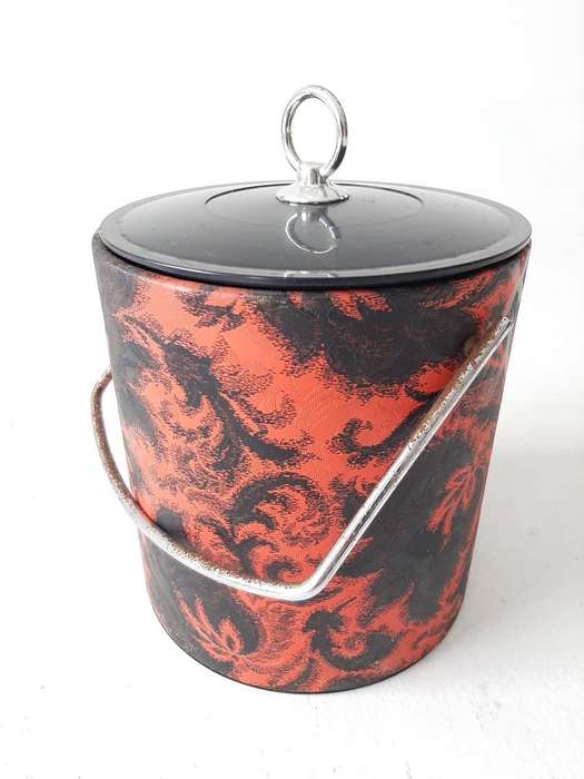 VINTAGE RED & BLACK RETRO ICE BUCKET