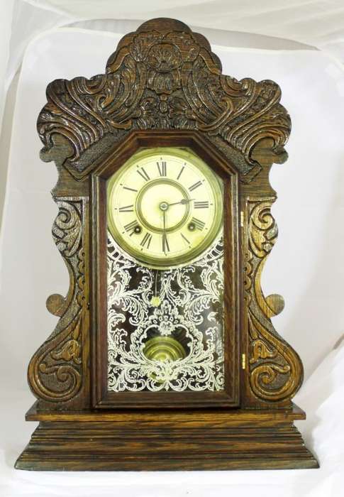 Antique Ansonia Mantel clock - "Gingerbread clock" - Working with key - A stunning example! Bid now!