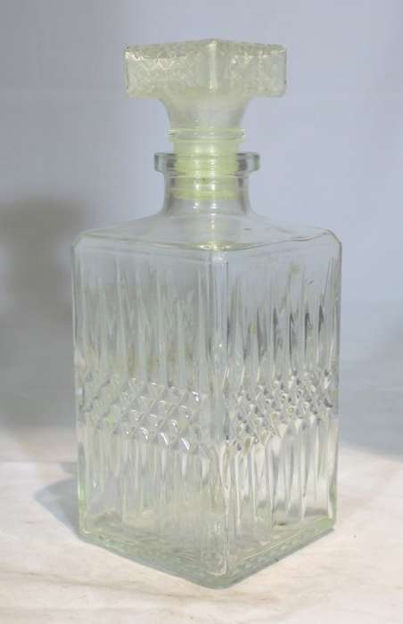 Pressed glass decanter
