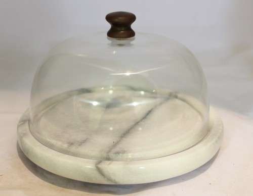 Marble cheese board with dome