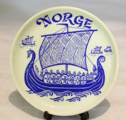 Brunoco - Norge - Viking boat - Small display plate - Beautiful! - Bid Now!!!