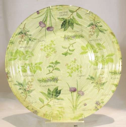Glass display plate - Herbs