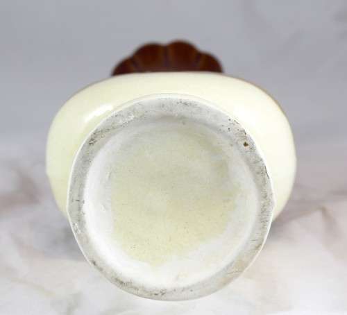 Tall stoneware vase with embossing