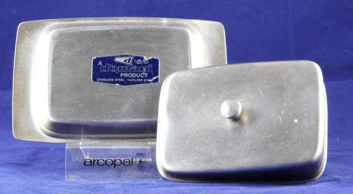 Stainless steel - butter dish & lid