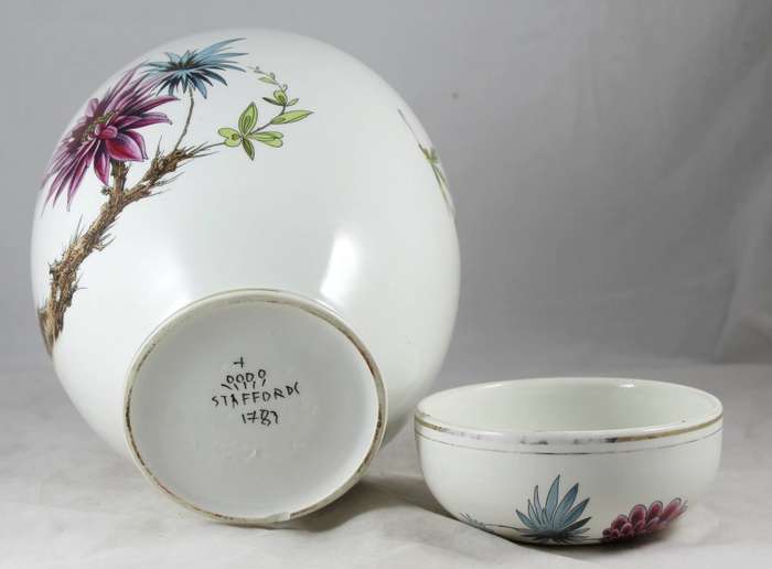 Very large Stafford lidded vase