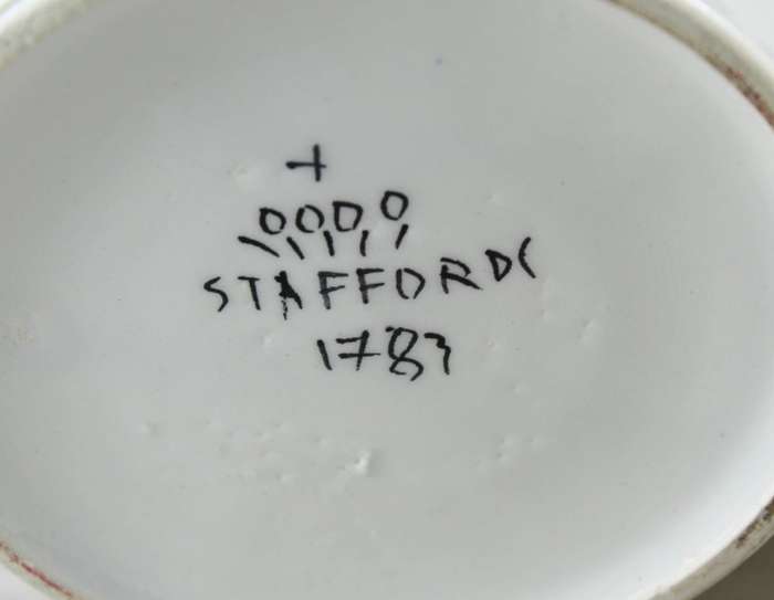 Very large Stafford lidded vase