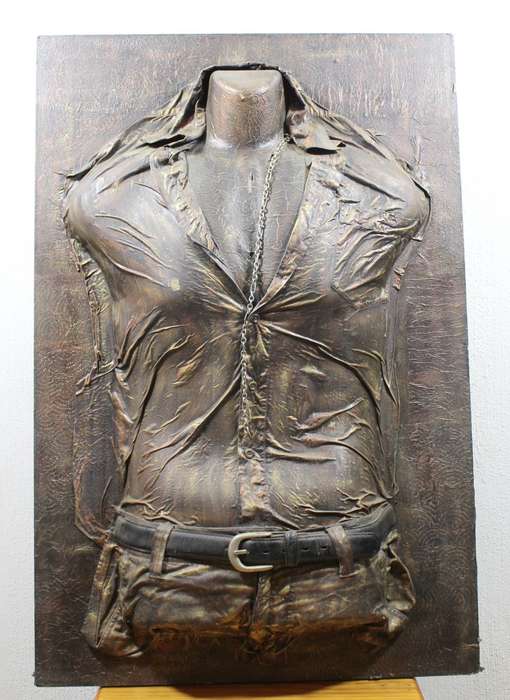 Paper mache man`s bust
