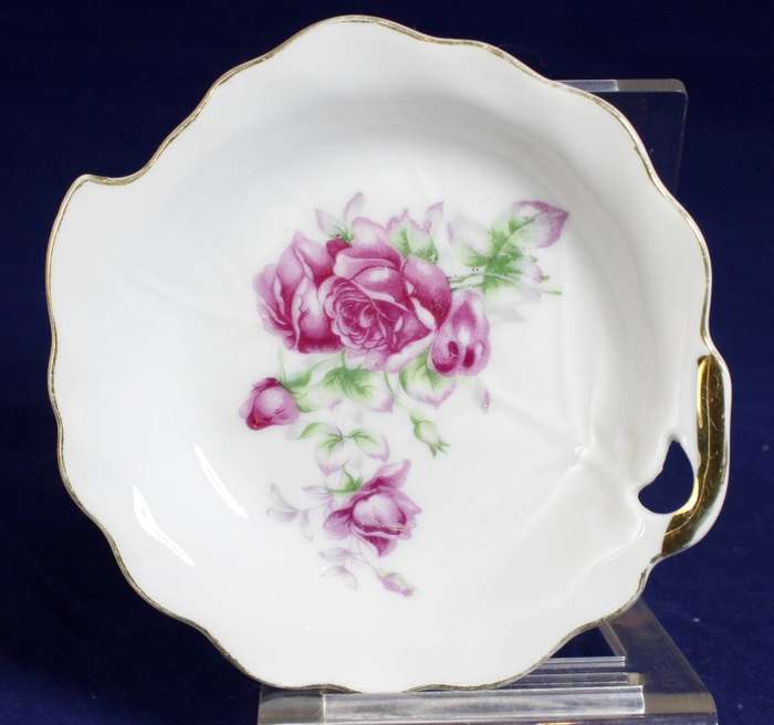 Trinket bowl - roses with gold trim