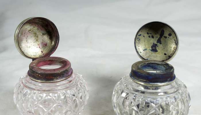 Antique inkwell set - Silver plated