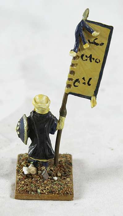 Lead figurine - Eastern foot soldier with a flag
