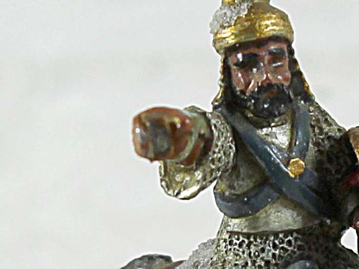 Lead figurine - Eastern horseback warrior
